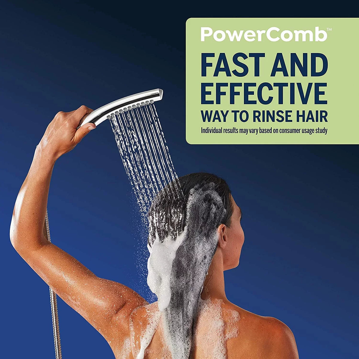 PowerWand Shower Spa PowerPulse Chrome, Combo Waterpik with Massage, XIB-633E-SBX-183ME