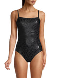 Swimsuit, Leopard-Print One-Piece BLACK DKNY Small US