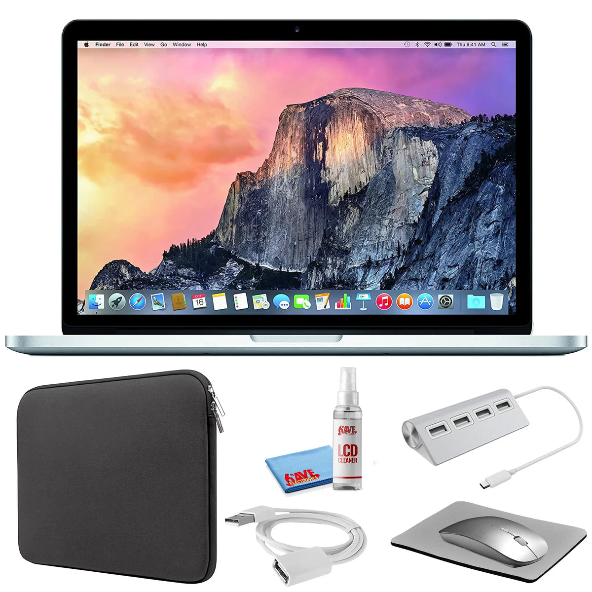 '+ with Kit + Kit Cleaning 13-inch Starter Zipper 2015, (i5 MF841LL/A) 512GB Sleeve SSD) (Early Bundle Black Pro Silver - Laptop MacBook (Refurbished) 2.9GHz,