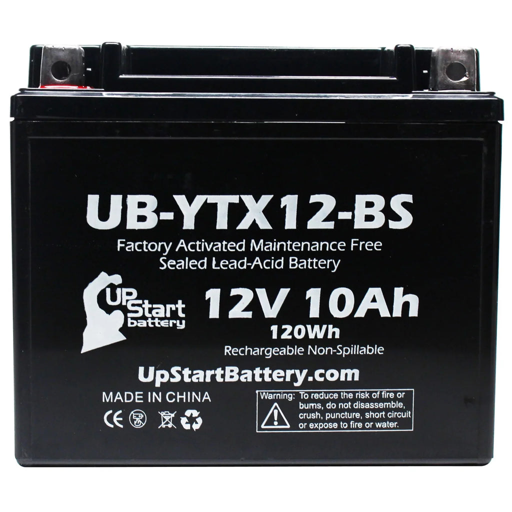 10Ah, Replacement Activated, Suzuki 3-Pack Battery 12V, Maintenance UpStart CC - 2001 1000 Motorcycle for Free, UB-YTX12-BS Battery Factory GSX-R1000
