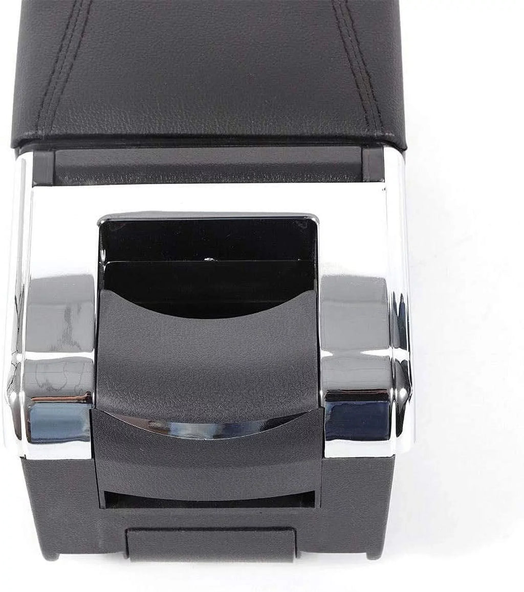 Leather Console Case Box WUZSTAR Armrest Storage Storage Automotive Holder Rotatable Cup Black