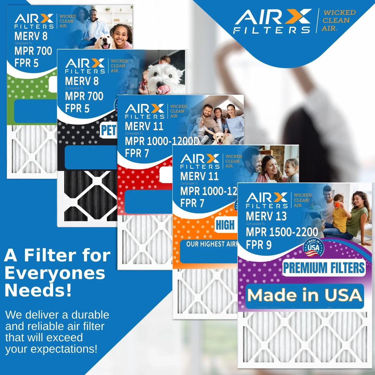by Filter - AIR. MERV CLEAN Air AIRX Comparable FILTERS AC Made 13 to Furnace HVAC Premium Pleated MPR Filter & 9 1500 14x24x1 14x24x1 Pack WICKED USA Air FPR Electrostatic Filters 2200 Conditioner 6
