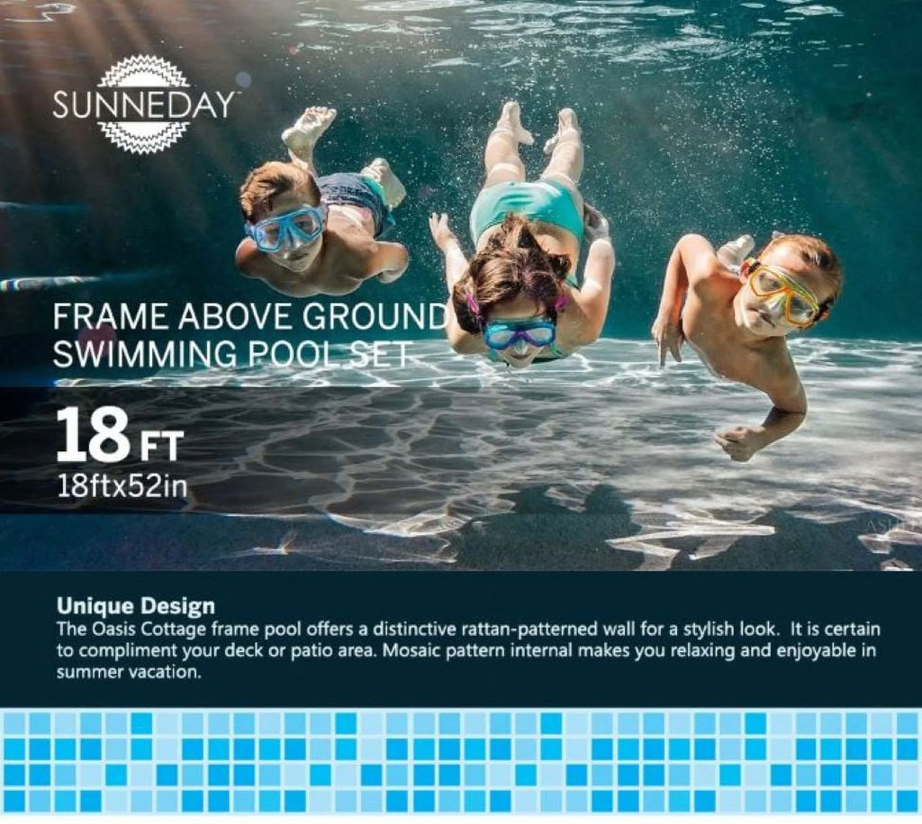 24 Pool ft. Soft-Sided Sunneday Rattan Oasis x in. Round 52