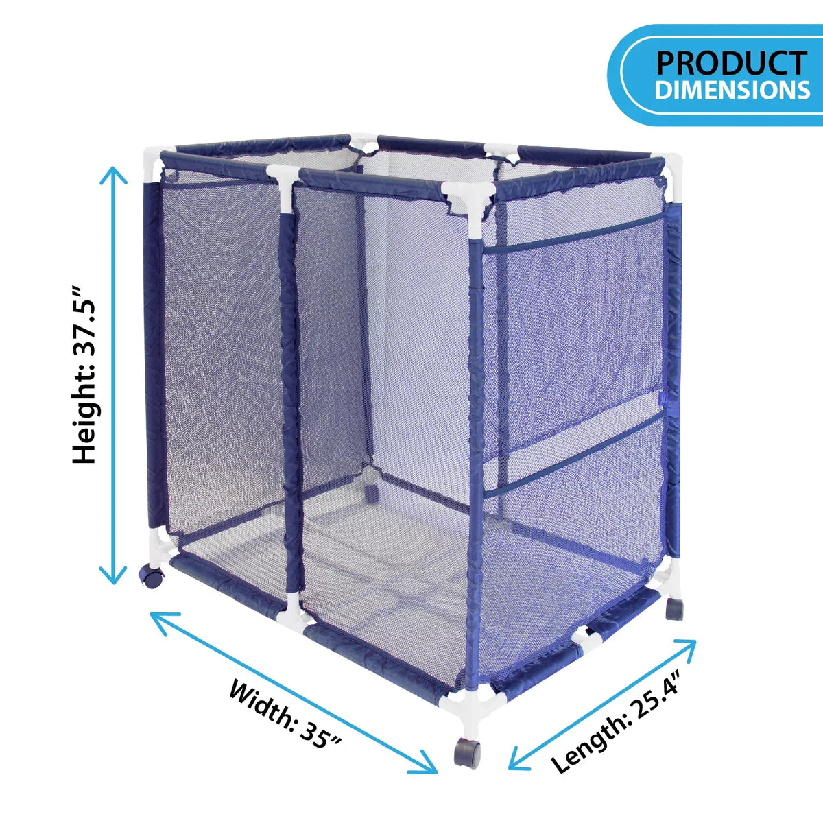 Balls, design x and 455102 Organizer Floats, White (35" L x Rolling Storage Large, Yours 37.5" Blue Bin, Mesh Toys / Pool W Equipment Essentially 25.4" H),