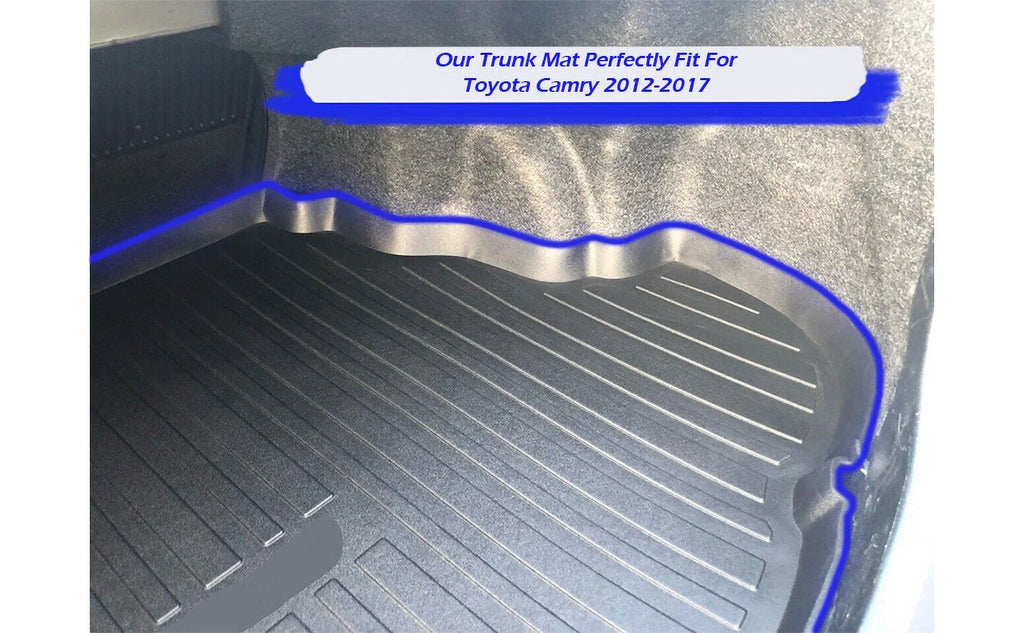 – – Pre-Cut – climate-Resistant Liner Easy for Trunk Mat Install Cars Laser Mats Car Mat Trunk EACCESSORIES Non-Slip Lip to Rubber Design for – with – Camry Raised EA Cargo Toyota 2012-2017 Trunk