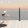 Black Post Deck Level Railing Level Post Level Mount Adjustable Wood Post 36"x2"x2" Line Steel Top Concrete Cable Stainless drilled Finish Top