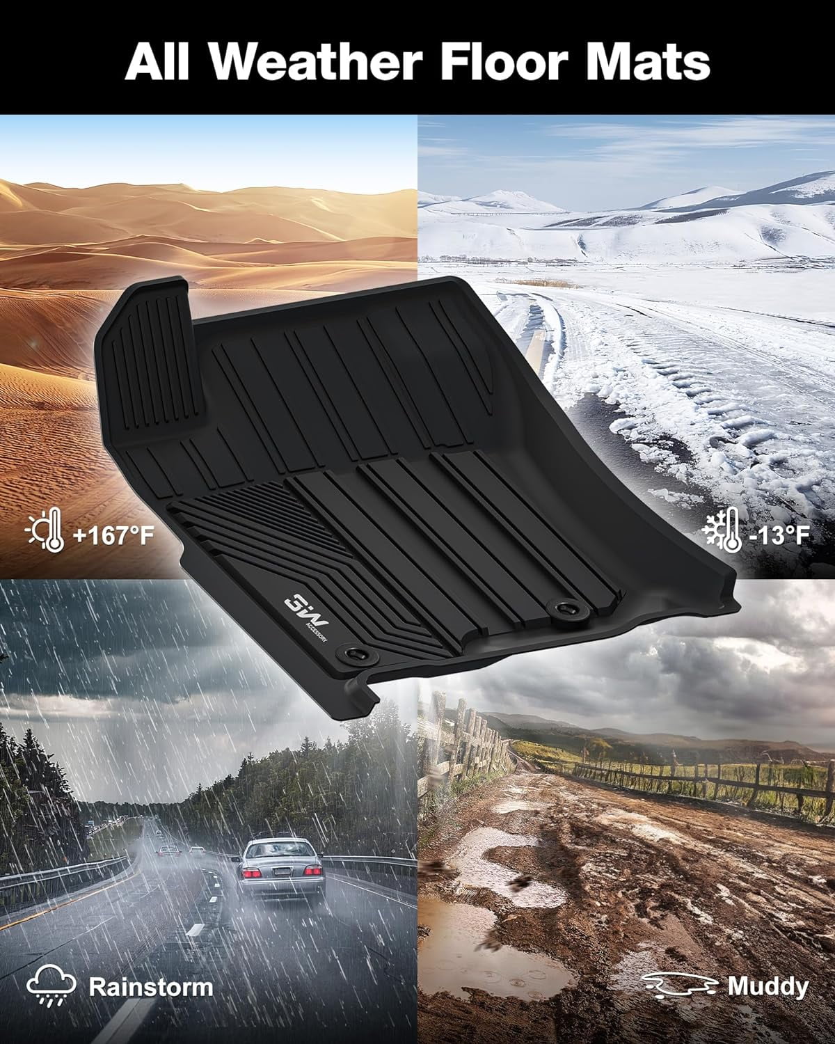 4Runner 4Runner Cargo Liner Mats Mat Set GX460 and GX460) Toyota 2nd Mats for Floor For Row 5 Full Liners Fit Seat & Custom Trunk Floor & Black 3W 2014-2022 Fit & 2013-2024/Lexus Car 1st