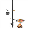 Steel, and Perfect - Swivel Grill Campfire Heavy Rotation Adjustable for Barbecue, Duty exterior Mr Handle, Height IRONSTONE - Cooking Grate and Camping