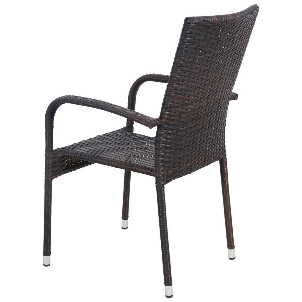 Wicker 5-Piece Patio Venice exterior Dining Set Brown Resin Woven Northlight