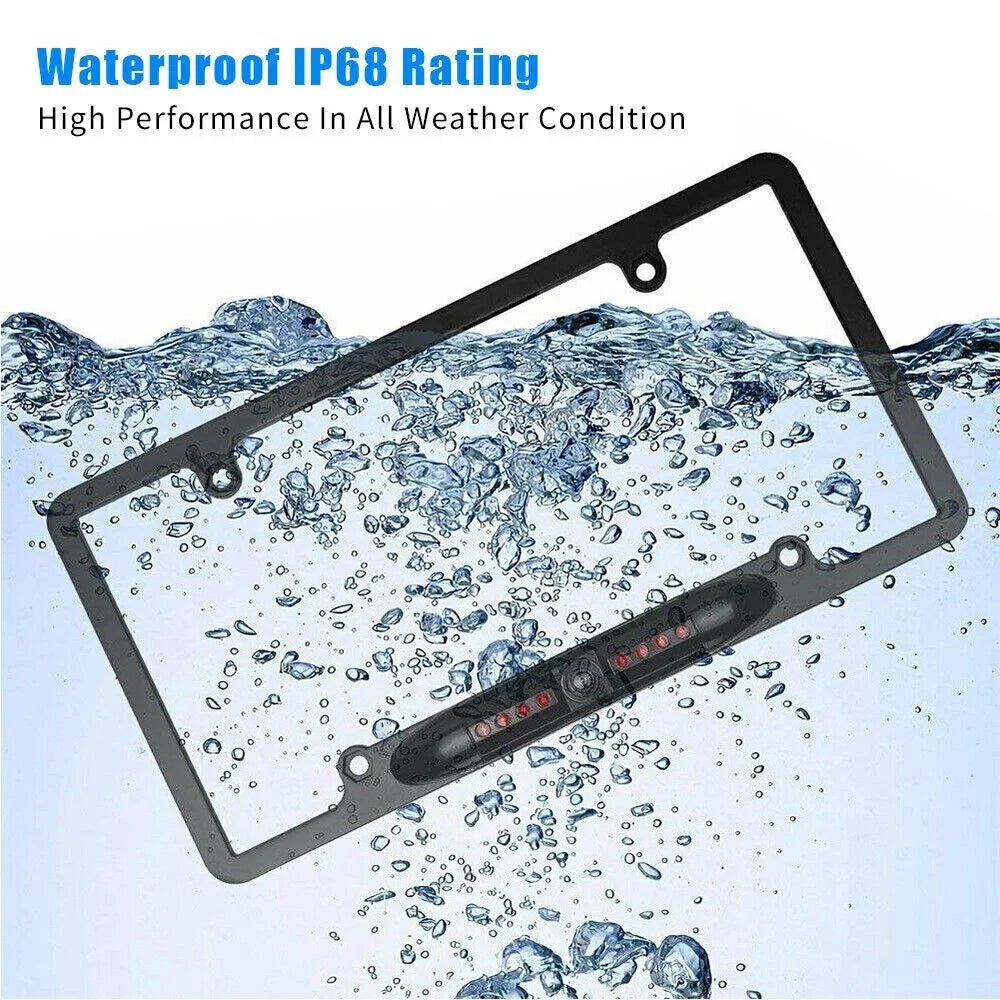 Plate with Backup Rear Vision Car Camera Night - View License Frame
