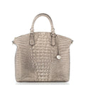 Duxbury Cane Sugar Large Satchel Silver/Metallic Brahmin