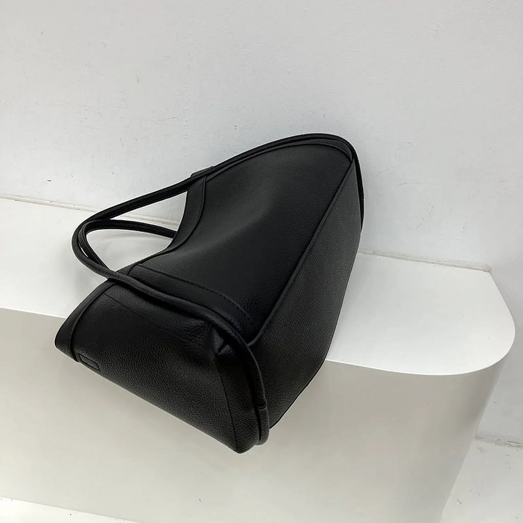 Large Leather for Shoulder Tote Leather Nvzi Vegan Bags,Genuine Capacity Work Women,Slouchy Oversized Bag（Black） Bag Tote