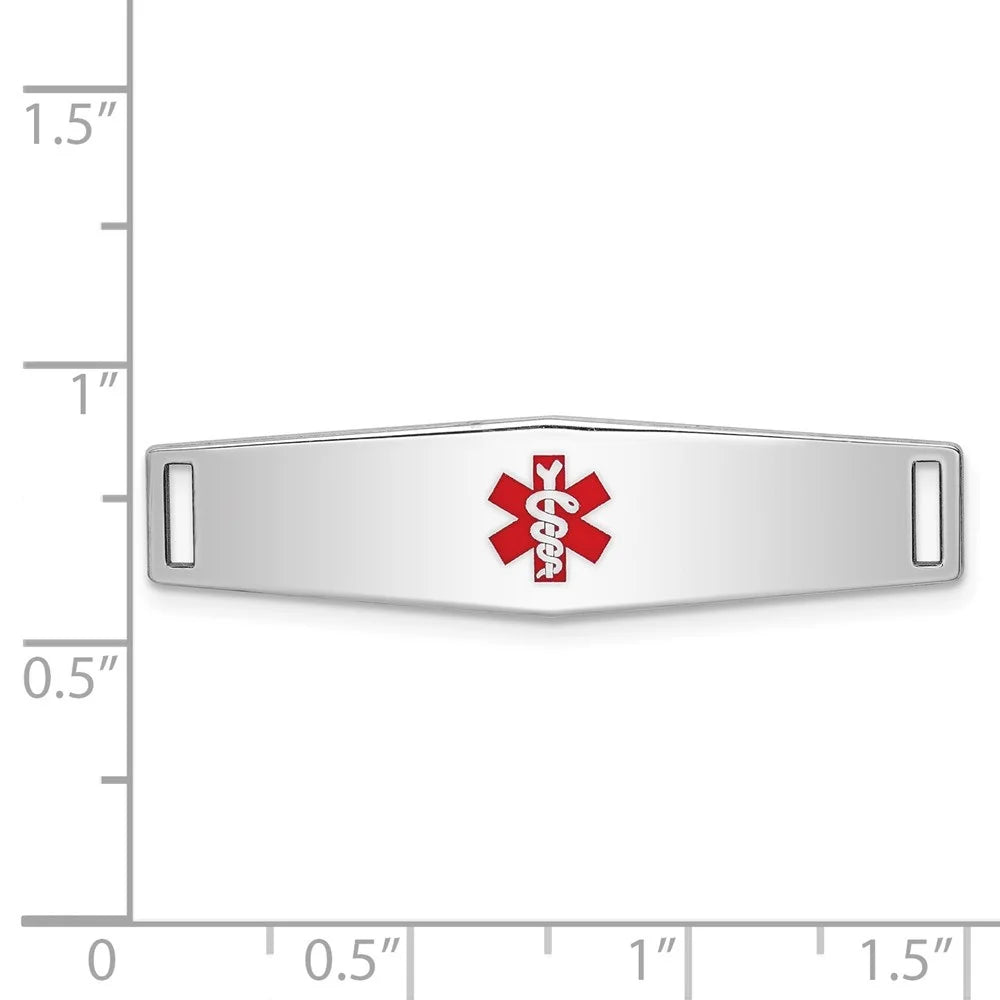 925 Plate inch W- Silver for Bracelet Women(L- Auriga 37inch, 9mm) Id Sterling Medical for