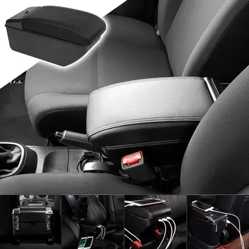 USB Car Box Car accessories: Rest Universal 7 Leather Universal armrest USB Cup Cushion 7 Rest Universal Armrest Cushion 7 box,Box Cushion Leather Nebublu Rest