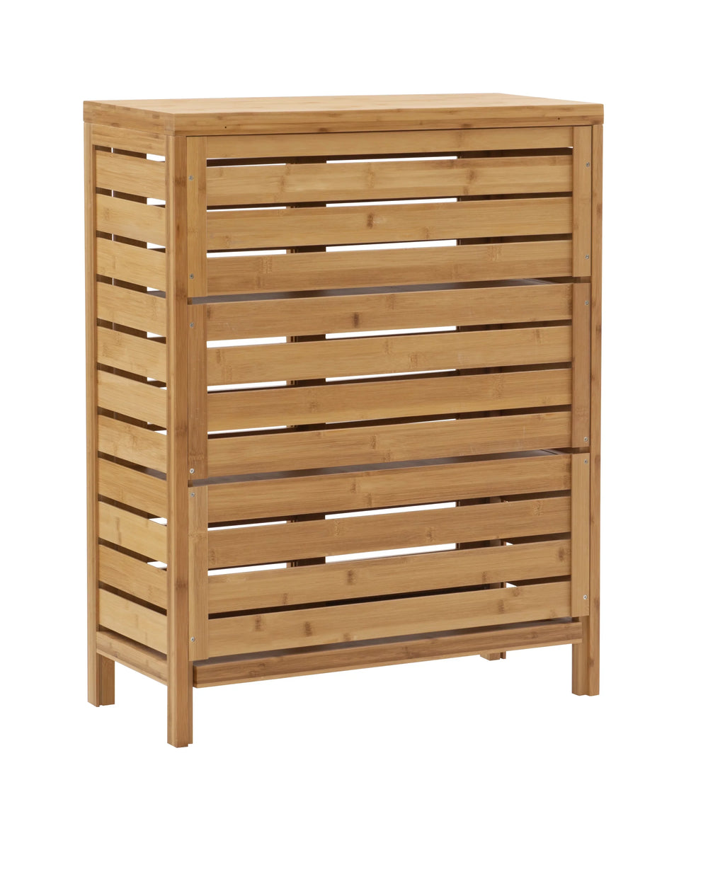 3 Floor Shelf Door 2 Bathroom Storage Bamboo Bracken Cabinet, Linon