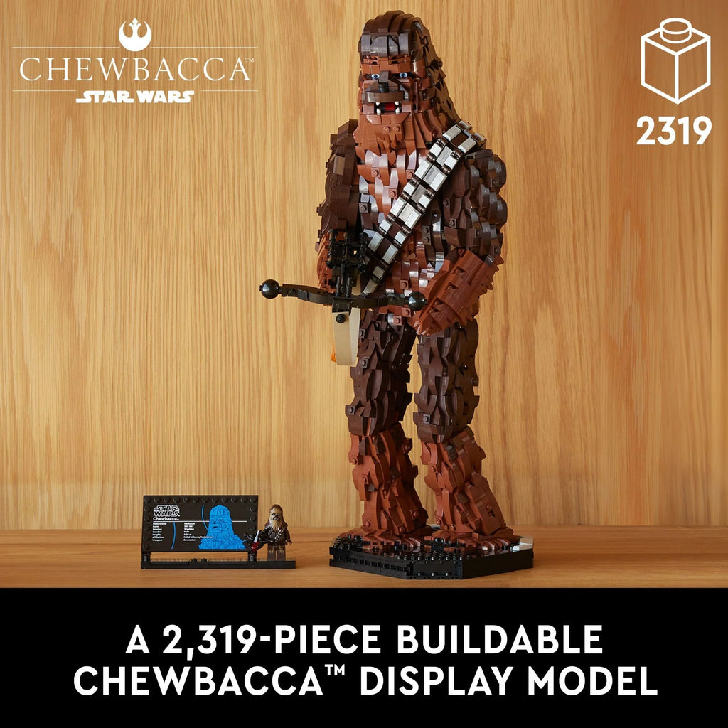Trilogy Fan Gift Buildable Collectibles Display any May Teens, Wars 4th for LEGO Build Fun Fan, 75371 Wars or Star the Chewbacca Collectible, Wars Adults, Star Original Chewbacca, for Star and