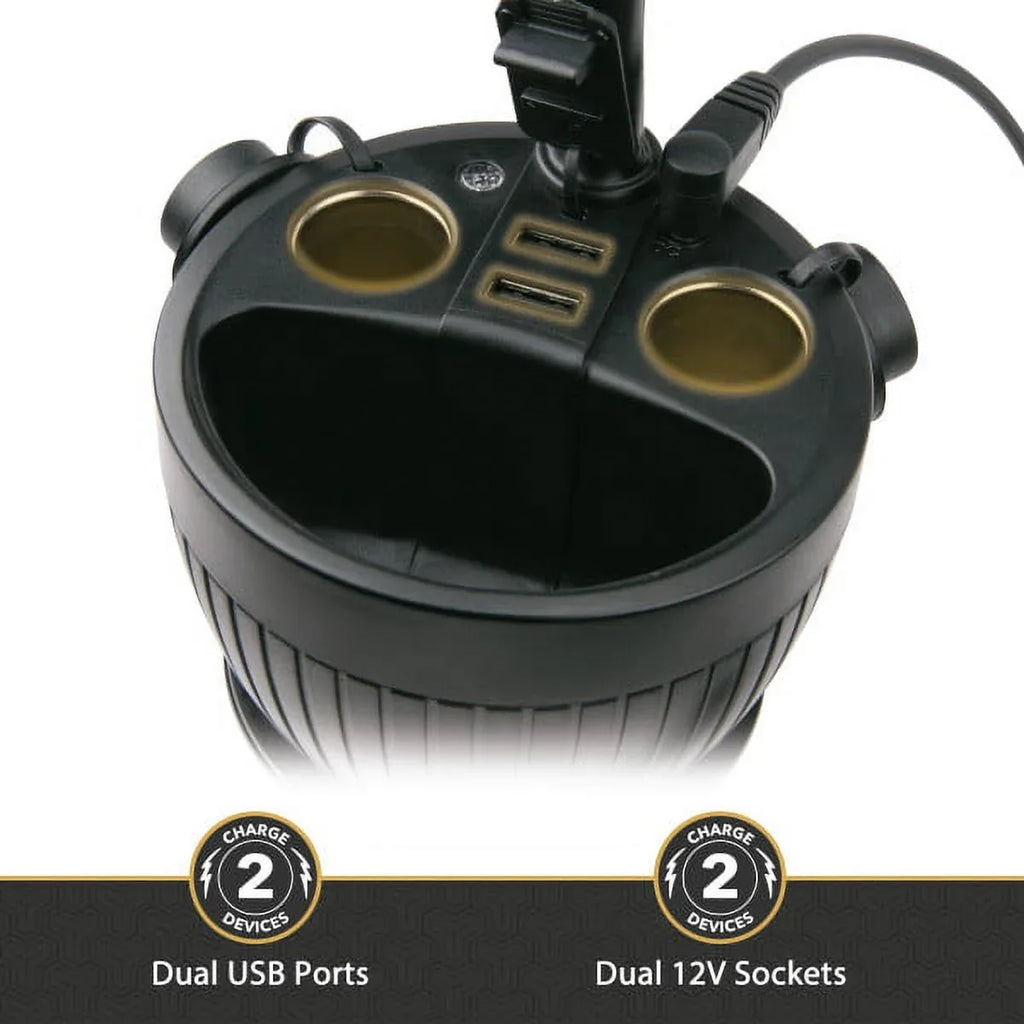 4” Car and Mount Holder Scosche Cup UH2PCUP Black Adjustable Arm Powerhub
