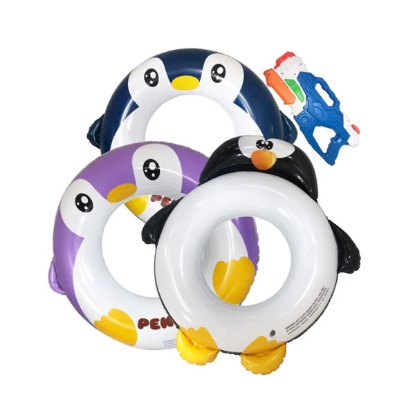 Ring Kids Print Penguin + 1 liquid Gun 3 Capacity Yejaeka Swim Large