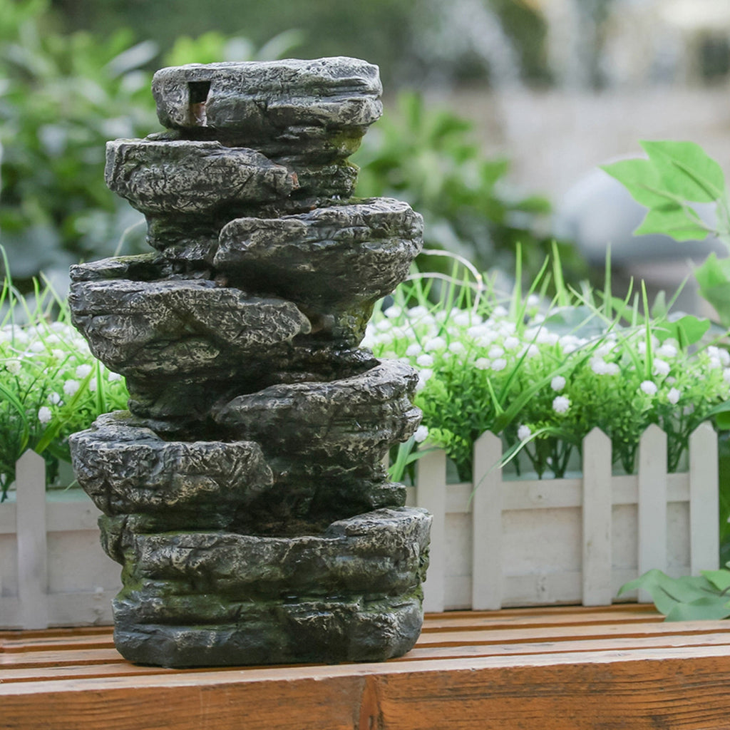 Soothing - Rock liquid Sounds liquid Fountain Lighting LED Cascading &