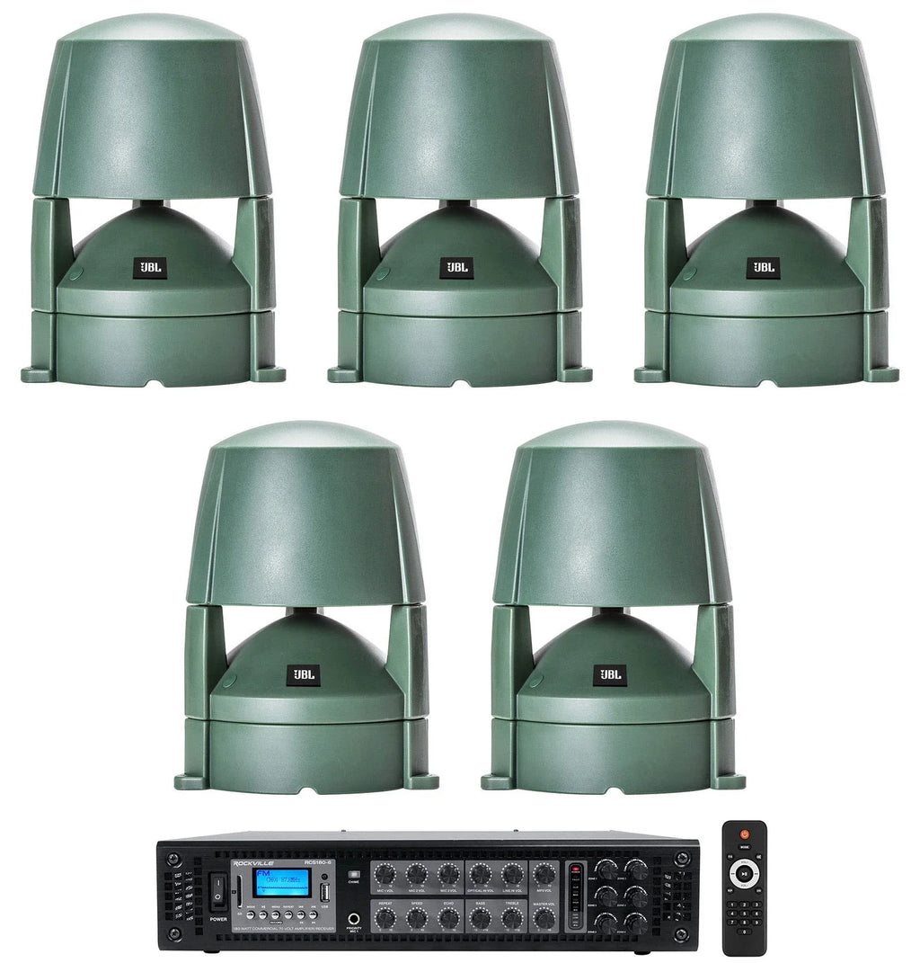 Commercial CONTROL JBL exterior 5.25" (5) Speakers+Amplifier 85M 70v Landscape