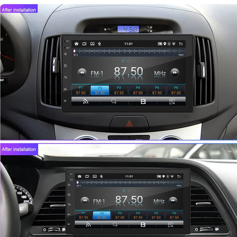 Shinysix 7 Inch Radio GPS Backup with Calling/Reverse Wheel 11 Link/Hands-Free Android Car Touchscreen WIFI/AUX/U-Disk/Phone Stereo Navigation Support Control with Double Din Camera Picture/Steering