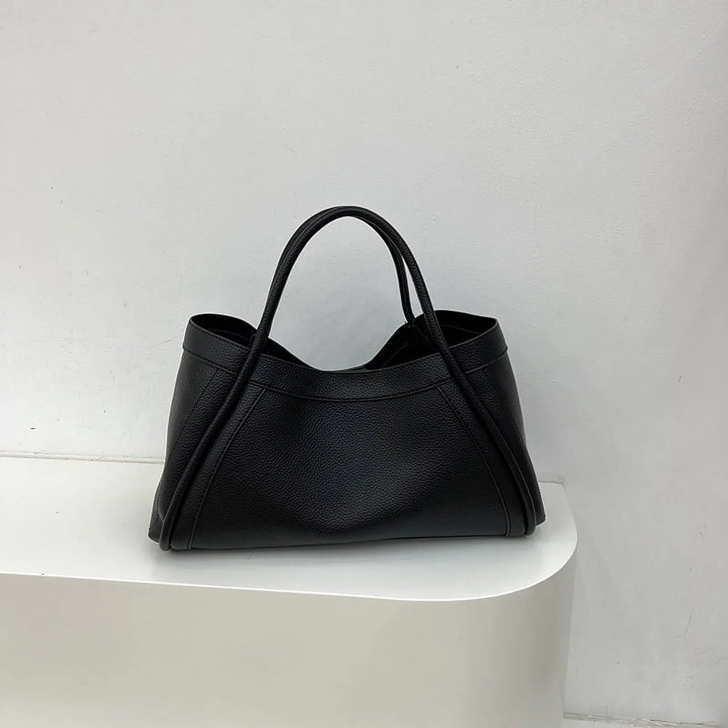 Large Leather for Shoulder Tote Leather Nvzi Vegan Bags,Genuine Capacity Work Women,Slouchy Oversized Bag（Black） Bag Tote
