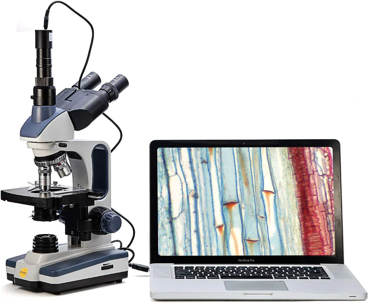 Compatible Windows Mechanical SW350T, Camera SWIFT Compound and Head,Research-Grade,Two-Layer Microscope Magnification,Siedentopf Stage,1.3mp Trinocular and Software Mac