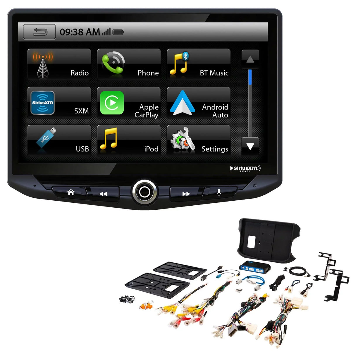 Tacoma Flush-Mount Toyota System SR-TAC16H Infotainment 16-21 In-dash 10" Dash Heigh10 with with compatible Stinger Kit
