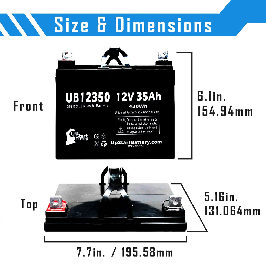 Topaz Replacement AGM, (12V, Compatible SLA) UB12350 35Ah, 35000mAh, Lead L1 850 Battery Sealed Acid - - Battery Pack 5x Terminal, Universal