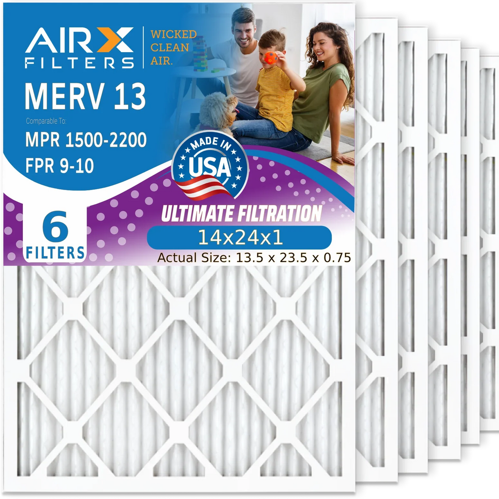 by Filter - AIR. MERV CLEAN Air AIRX Comparable FILTERS AC Made 13 to Furnace HVAC Premium Pleated MPR Filter & 9 1500 14x24x1 14x24x1 Pack WICKED USA Air FPR Electrostatic Filters 2200 Conditioner 6
