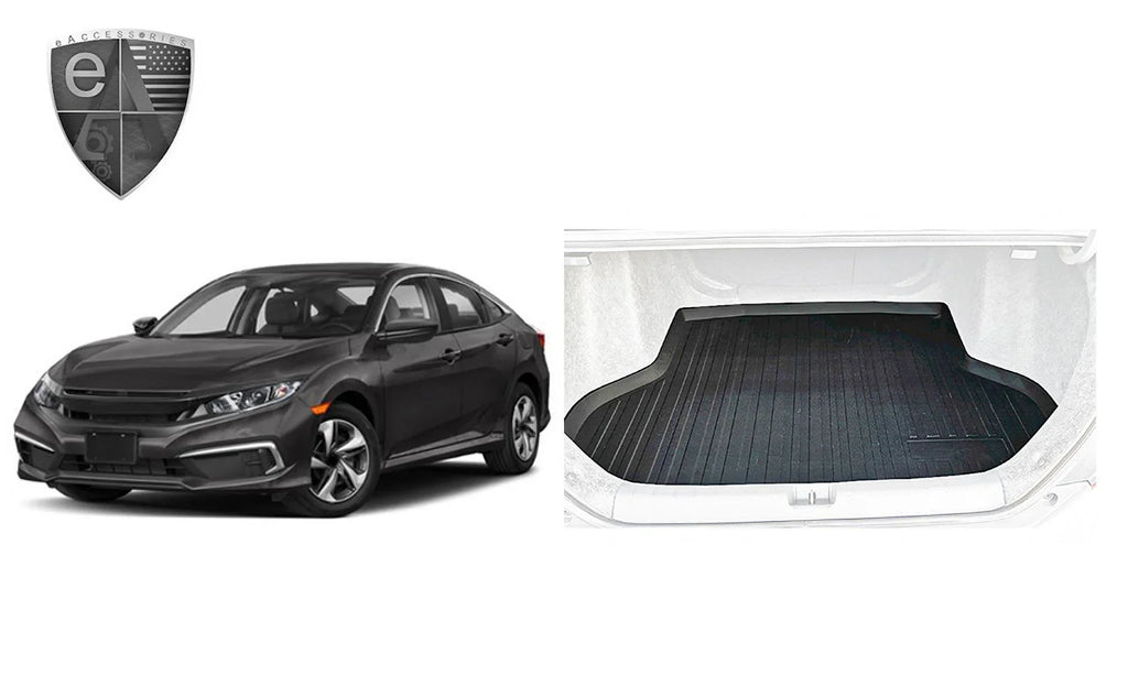 Non-Slip – Trunk – Raised Cargo Car Pre-Cut for Liner Mat Civic Trunk climate-Resistant Design 2016-2021 Lip Mat EACCESSORIES Laser – Install for Easy Trunk Sedan Rubber to – Honda Cars – with EA Mats