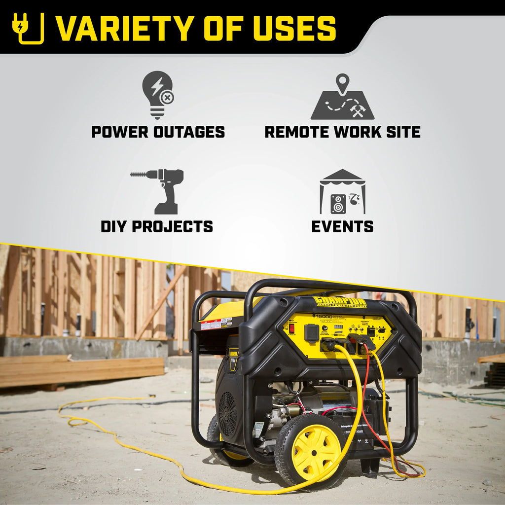 Watts Portable Hook 15,000/12,000 Generator Start Equipment Champion with Power and Lift Electric