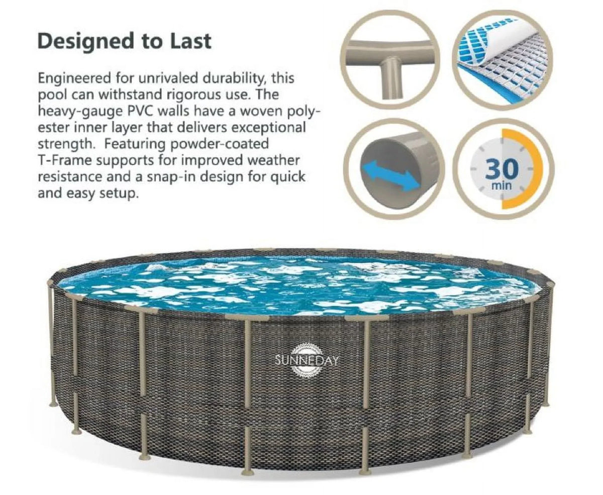 24 Pool ft. Soft-Sided Sunneday Rattan Oasis x in. Round 52