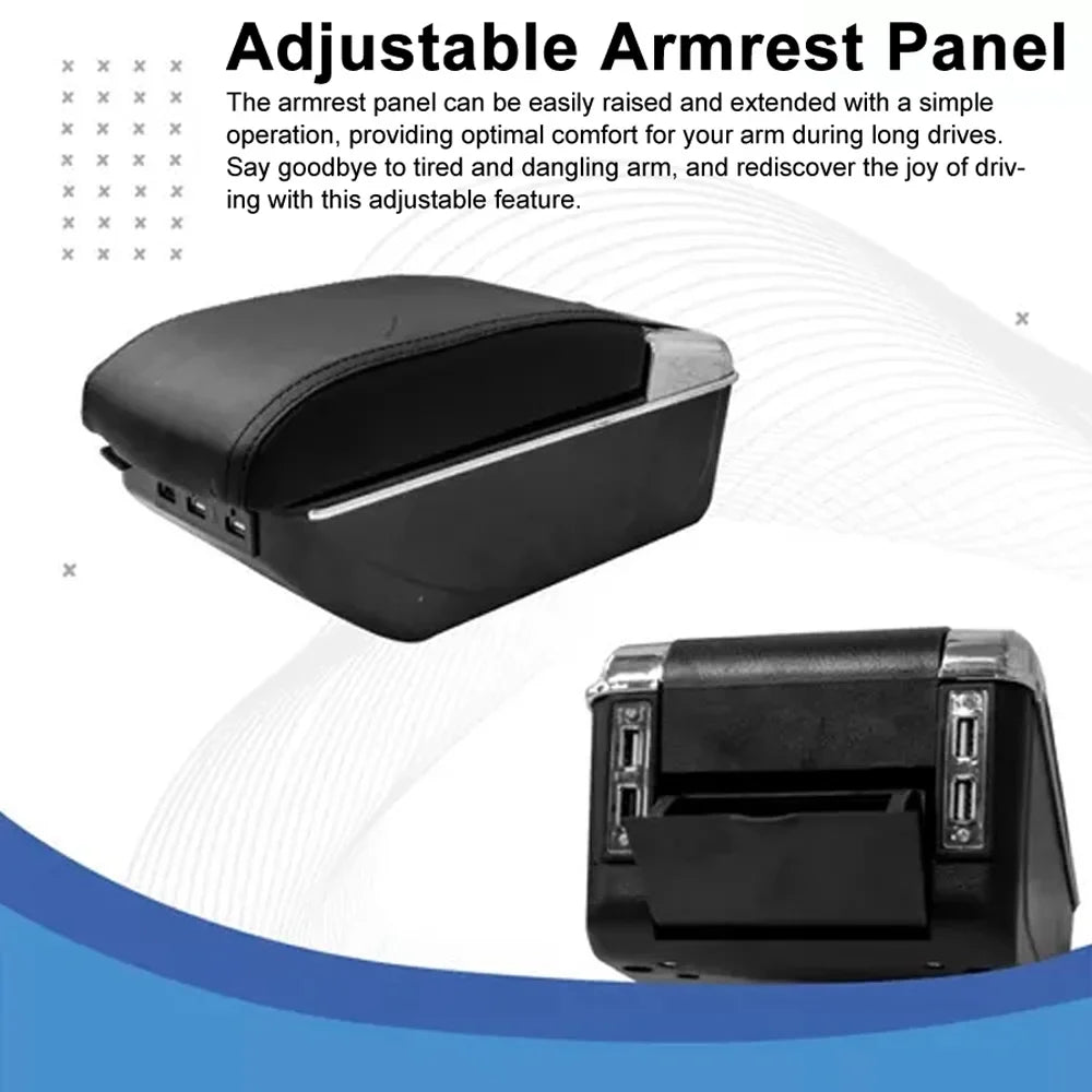USB Car Box Car accessories: Rest Universal 7 Leather Universal armrest USB Cup Cushion 7 Rest Universal Armrest Cushion 7 box,Box Cushion Leather Nebublu Rest