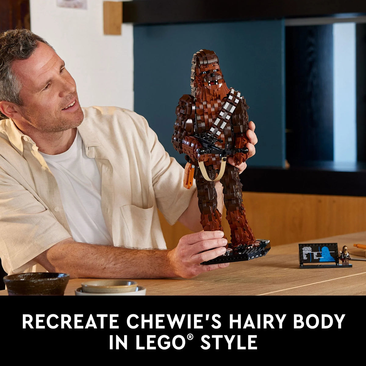 Trilogy Fan Gift Buildable Collectibles Display any May Teens, Wars 4th for LEGO Build Fun Fan, 75371 Wars or Star the Chewbacca Collectible, Wars Adults, Star Original Chewbacca, for Star and