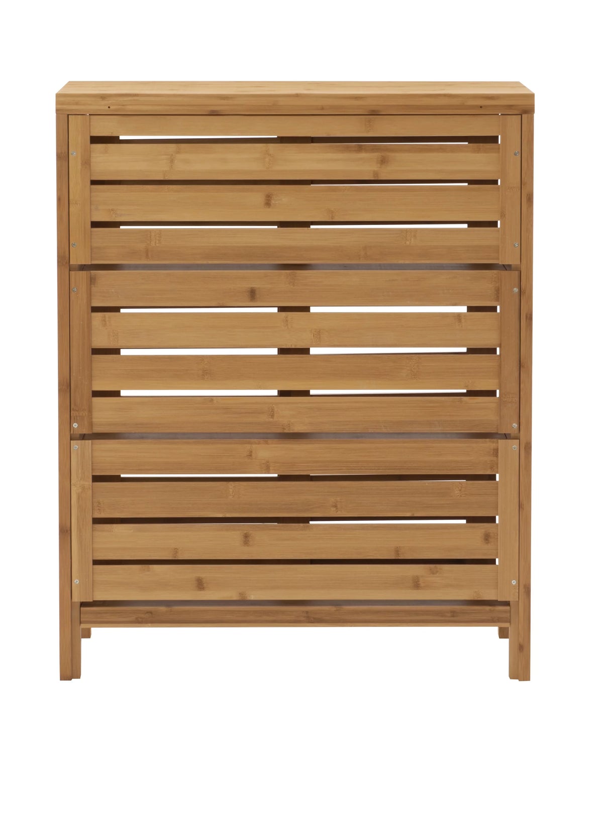 3 Floor Shelf Door 2 Bathroom Storage Bamboo Bracken Cabinet, Linon