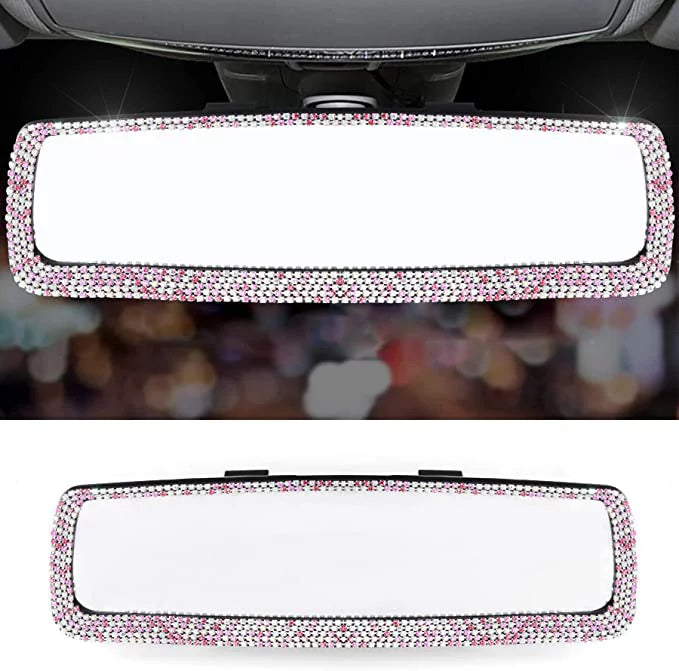 Bling and Car Car Interior View for Decorations Car HD Bling Rear Women Bling Rearview Mirror Accessories Glass, Mirror, Tee with