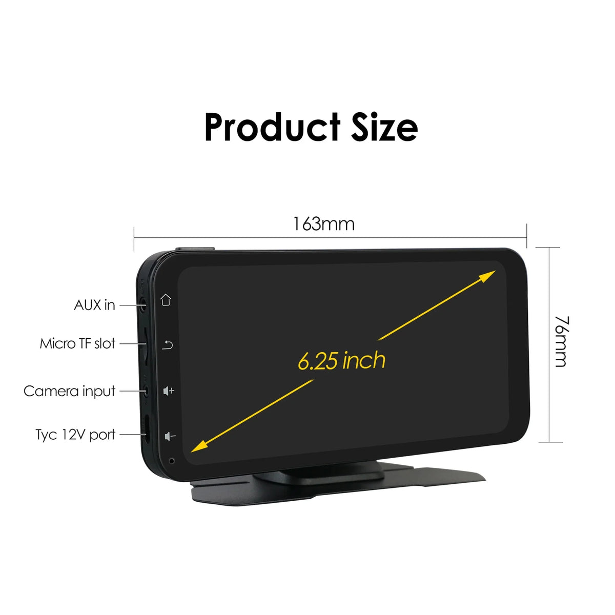 Receiver Hizpo With Backup Bluetooth Unit Head Android GPS Camera 6.25 Auto FM Inch Adjustable And Carplay Navigation Radio Stereo Car 360° Touchscreen