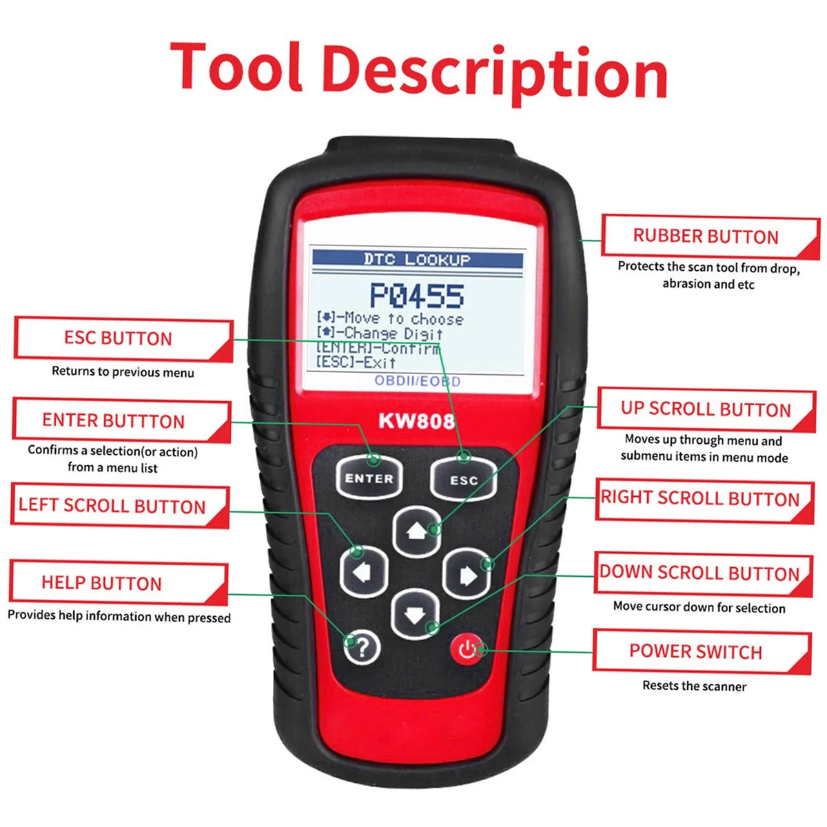 Eryue Owsoo Kw808 Eobd Kw808 Kw808 And Auto Code Kw808 And KONNWEI Scanner Scanner,Decoder Cars Kw808 / Codes Specific Detection Specific Owsoo Obdii/eobd Code