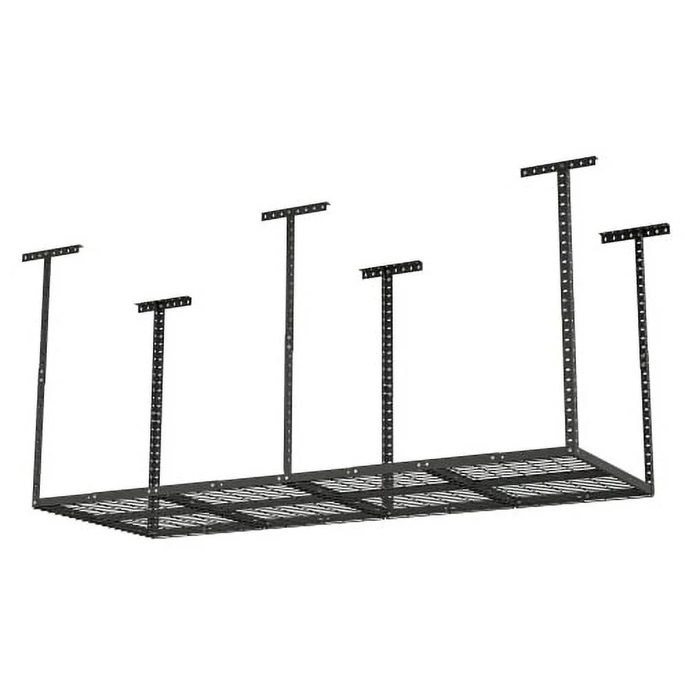 Metal Organization Rack,Adjustable Storage Weight Garage Storage Storage Systerm,Heavy Garage Racks,660lbs Overhead Garage Ceiling Capacity,Black Duty 3x8ft