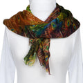 Feathers All-Over Scarf Peacock