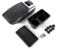 Leather Console Case Box WUZSTAR Armrest Storage Storage Automotive Holder Rotatable Cup Black