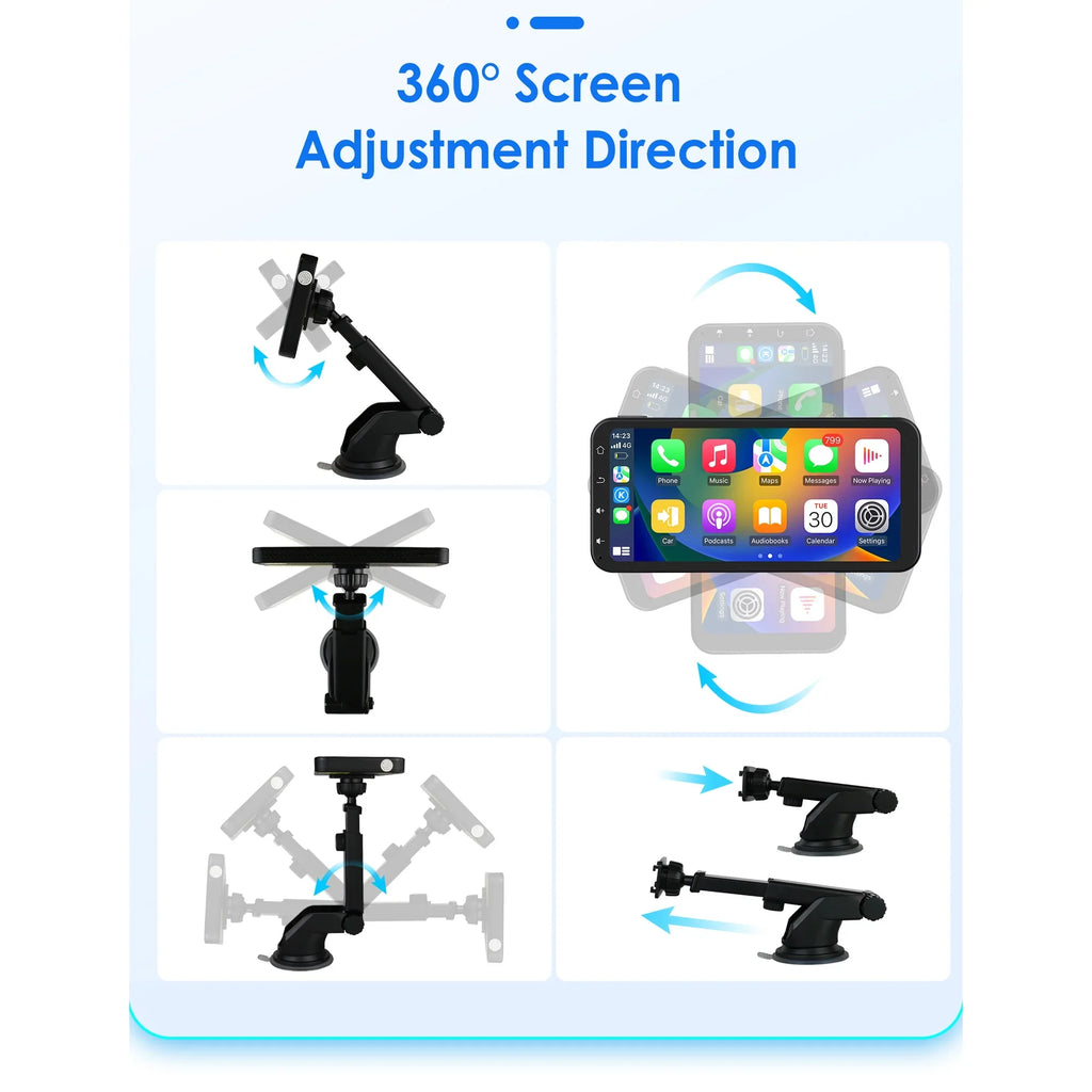 Receiver Hizpo With Backup Bluetooth Unit Head Android GPS Camera 6.25 Auto FM Inch Adjustable And Carplay Navigation Radio Stereo Car 360° Touchscreen