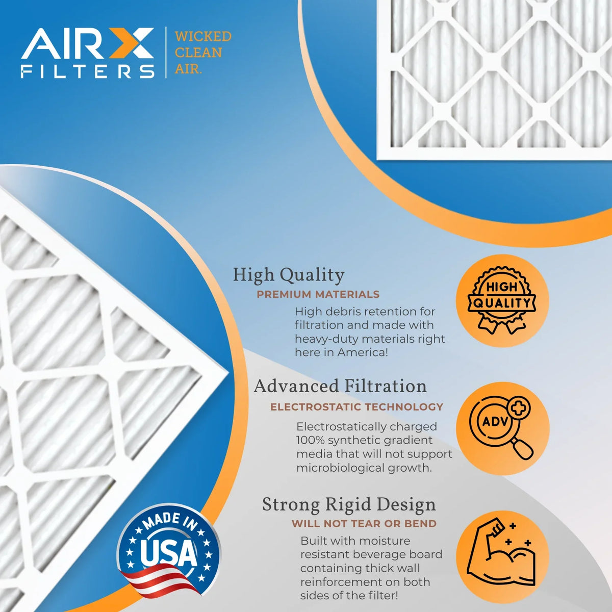 by Filter - AIR. MERV CLEAN Air AIRX Comparable FILTERS AC Made 13 to Furnace HVAC Premium Pleated MPR Filter & 9 1500 14x24x1 14x24x1 Pack WICKED USA Air FPR Electrostatic Filters 2200 Conditioner 6