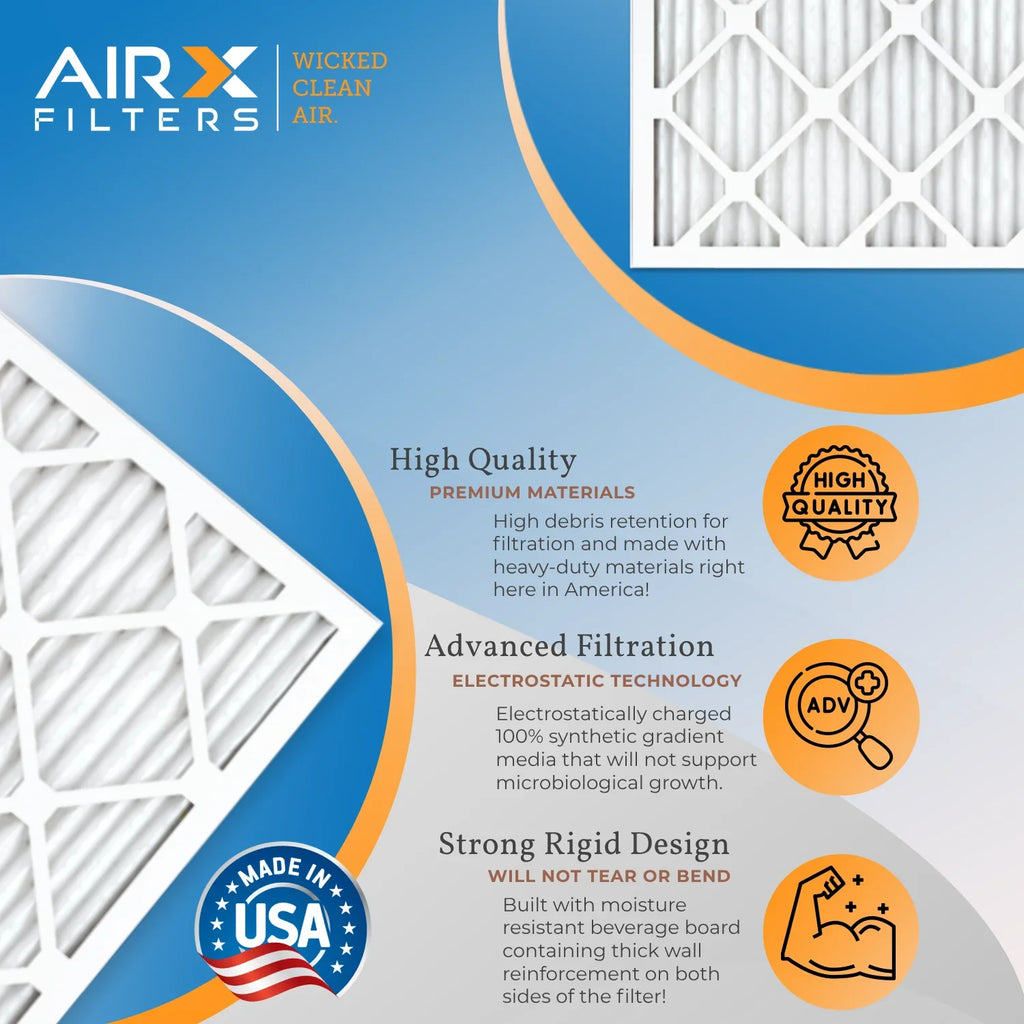 CLEAN 1500 Made FPR 9 Comparable Electrostatic & AIRX Filter FILTERS - Filter MERV MPR HVAC Premium 13 Air 20x30x1 to AIR. 6 Conditioner 20x30x1 Filters USA Pleated 2200 Pack by WICKED Air Furnace AC