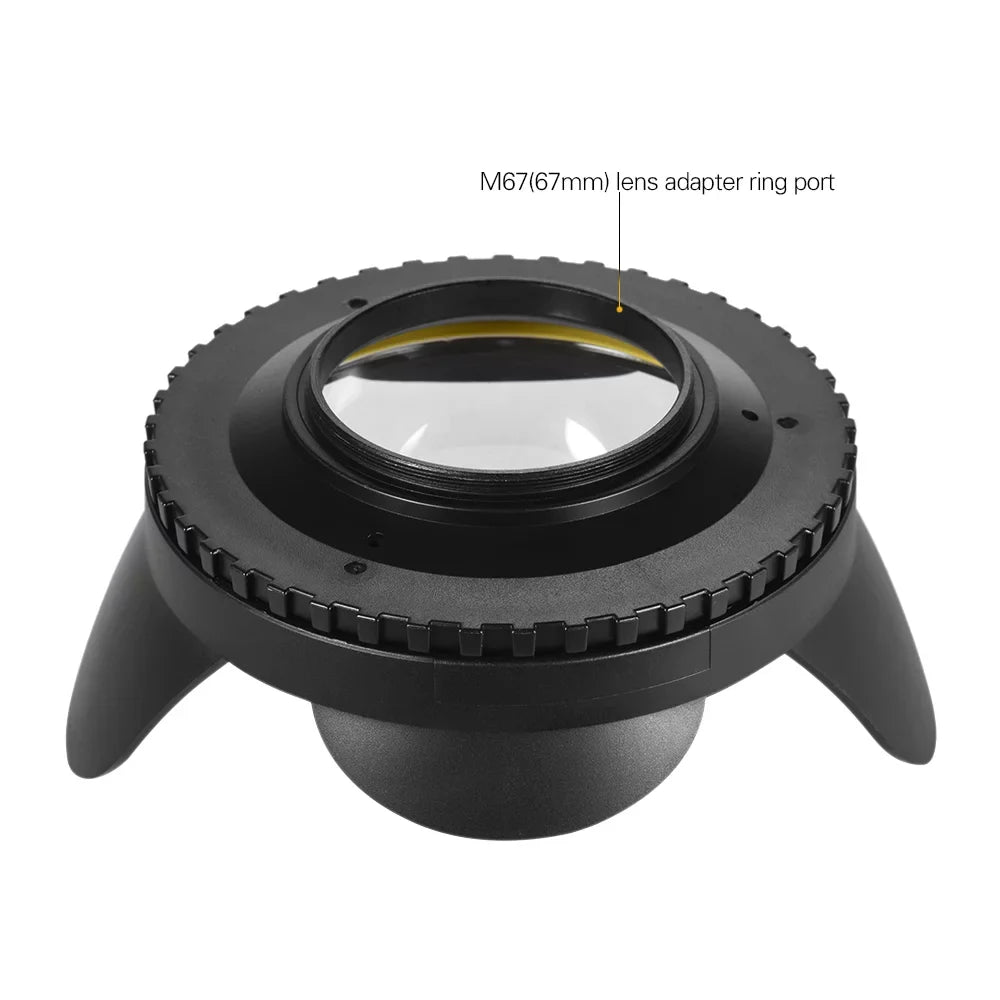 Port Lens Fisheye Case 197ft 197ft Cover Cover 67mm Round MEIKON Cover Dome 60m/ 60m/ Port Case Case Port 197ft Lens Waterproof Camera Shade Adapter Waterproof Shade 60m/ Port,Shade Wide Wide Lens