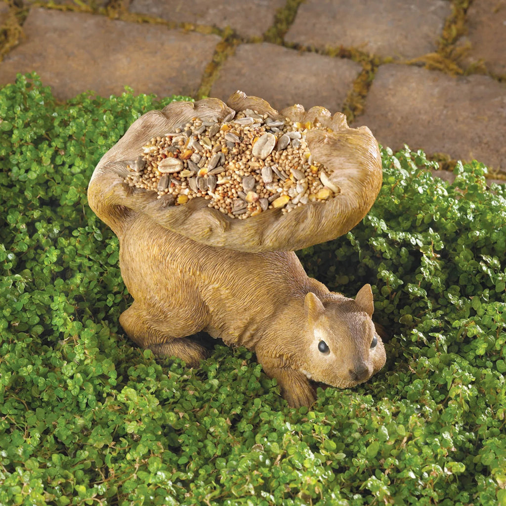 Zingz & Feeder - Thingz 7" Bird Woodland Squirrel exterior Brown -