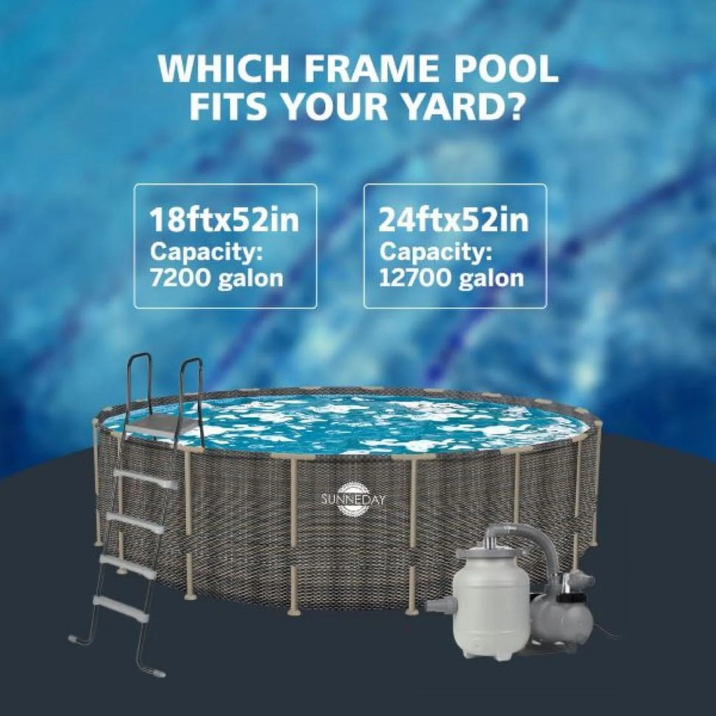 24 Pool ft. Soft-Sided Sunneday Rattan Oasis x in. Round 52
